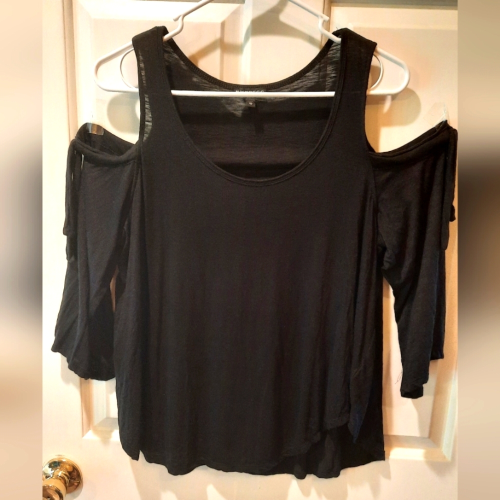 Express Black Cold Shoulder Blouse size XS